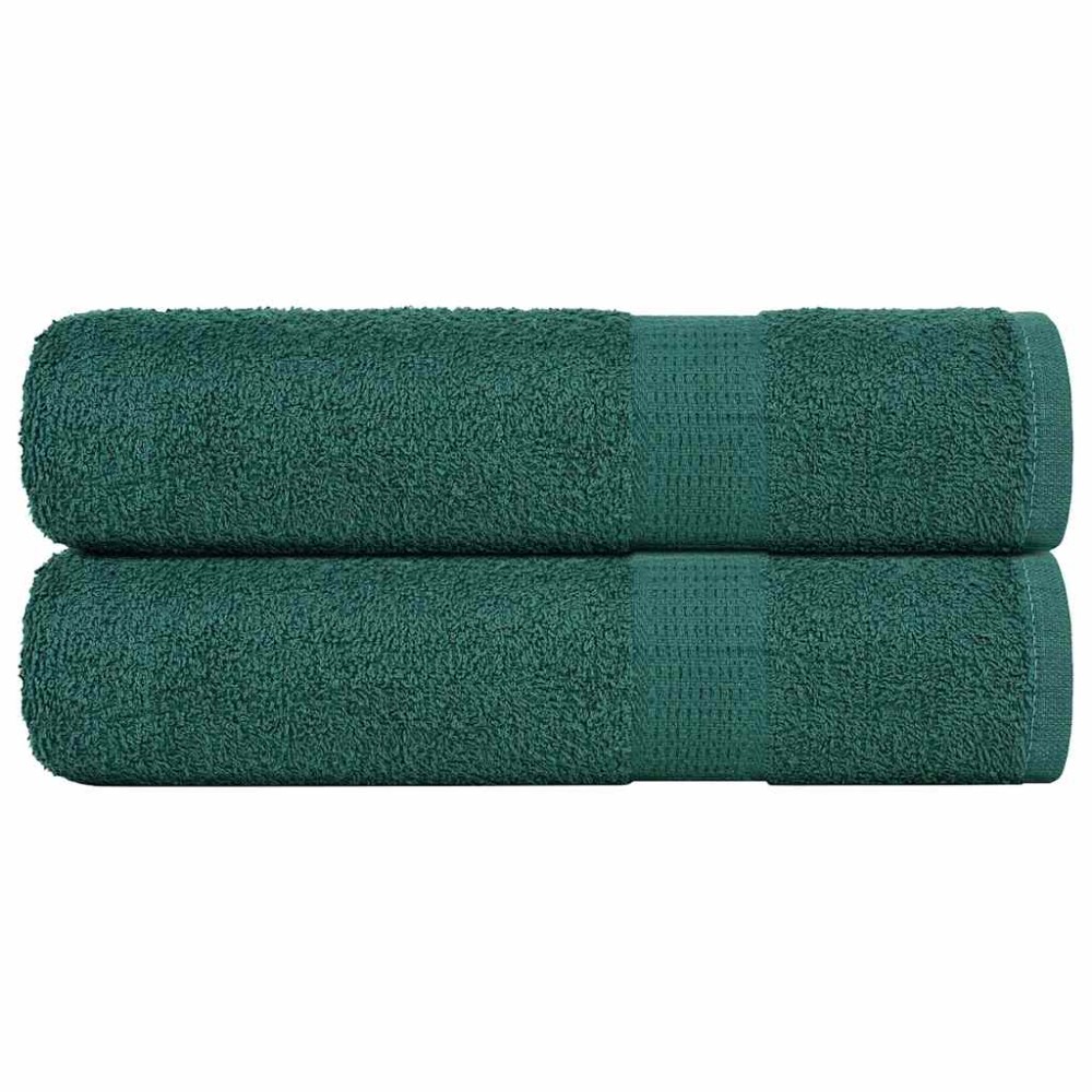 vidaXL Prosoape de baie 2 buc Verde 100x150 cm 360 g/m² 100% bumbac