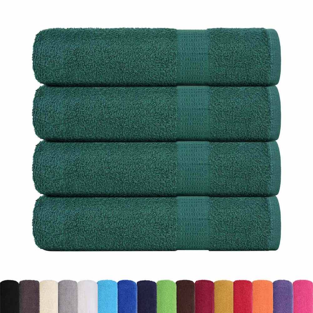 vidaXL Prosoape de baie 4 buc Verde 100x150 cm 360 g/m² 100% bumbac