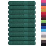 vidaXL Prosoape 10 buc Verde 100x200 cm 360 g/m² 100% bumbac vidaXL Prosoape 10 buc Verde 100x200 cm 360 g/m² 100% bumbac