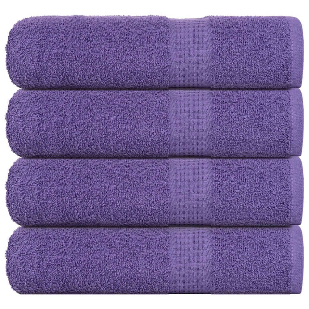vidaXL Prosoape de baie, FROGN, 4 buc., violet, 100x150 cm, 360 g/m²