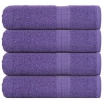 vidaXL Prosoape de baie, FROGN, 4 buc., violet, 100x150 cm, 360 g/m²