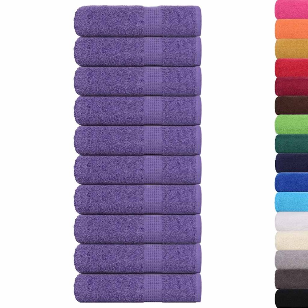 vidaXL Prosoape de baie 10 buc Violet 100x150 cm 360 g/m² 100% bumbac