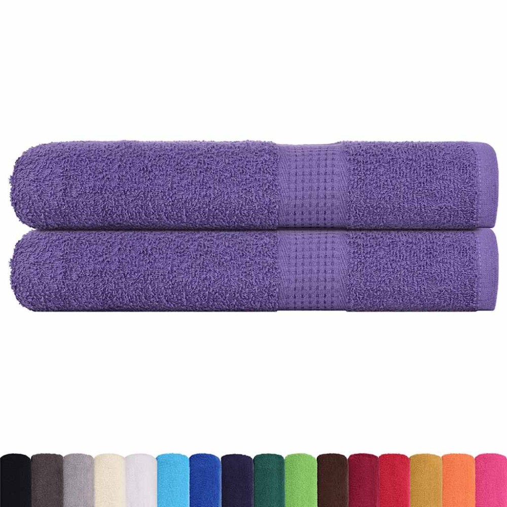 vidaXL Prosoape pentru saună 2 buc Violet 360 g/m² 100% bumbac