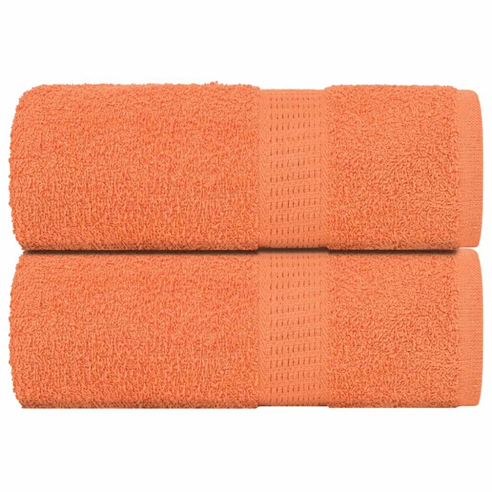 vidaXL Prosoape pentru oaspeți 2 buc Portocaliu 360 g/m² 100% bumbac