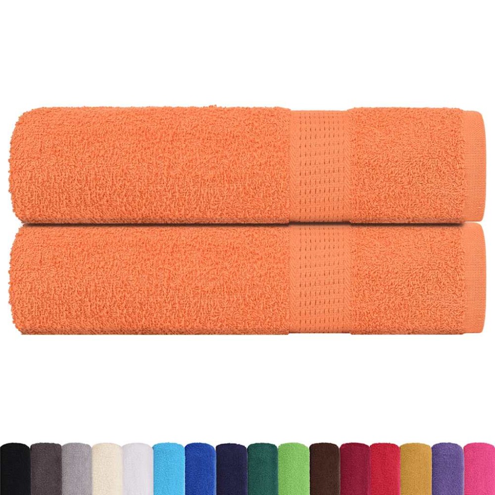 vidaXL Prosoape de mână 2 buc Portocaliu 50x100cm 360 g/m² 100% bumbac