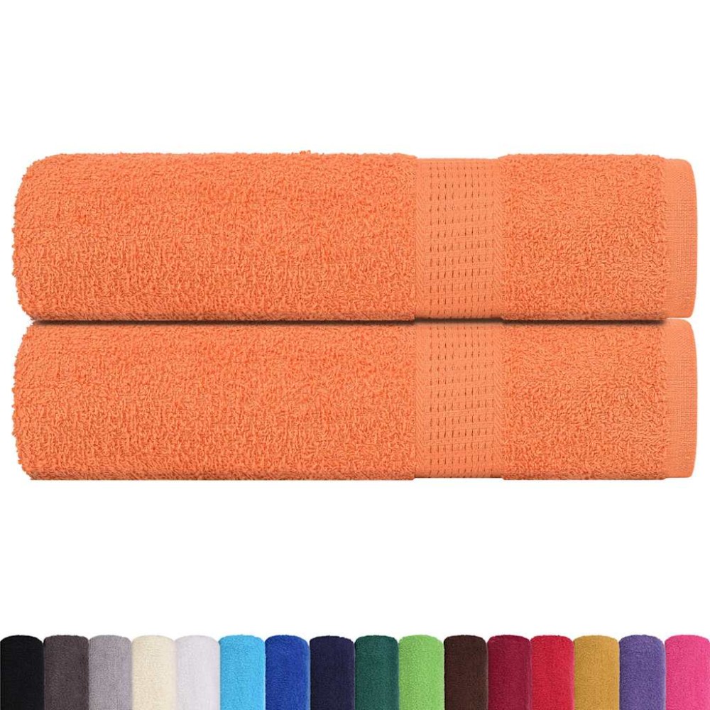 vidaXL Prosoape de baie 2 buc Portocaliu 360 g/m² 100% bumbac
