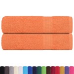 vidaXL Prosoape de baie 2 buc Portocaliu 360 g/m² 100% bumbac vidaXL Prosoape de baie 2 buc Portocaliu 360 g/m² 100% bumbac