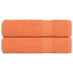 vidaXL Prosoape de baie 2 buc Portocaliu 360 g/m² 100% bumbac vidaXL Prosoape de baie 2 buc Portocaliu 360 g/m² 100% bumbac