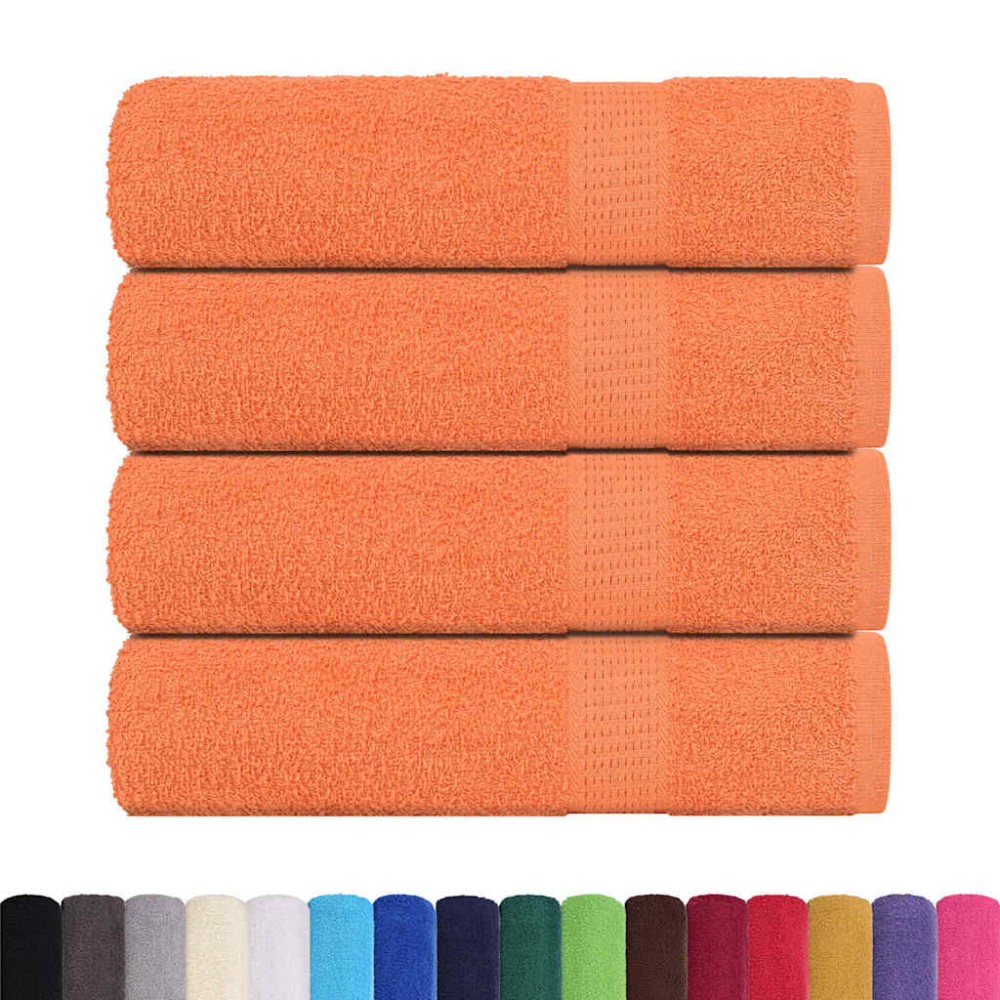 vidaXL Prosoape de baie 4 buc Portocaliu 360 g/m² 100% bumbac