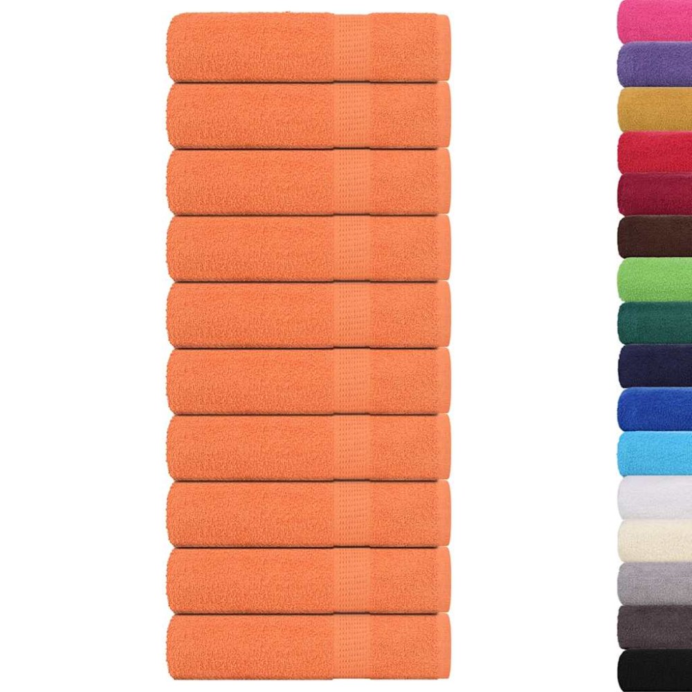 vidaXL Prosoape de baie 10 buc Portocaliu 360 g/m² 100% bumbac