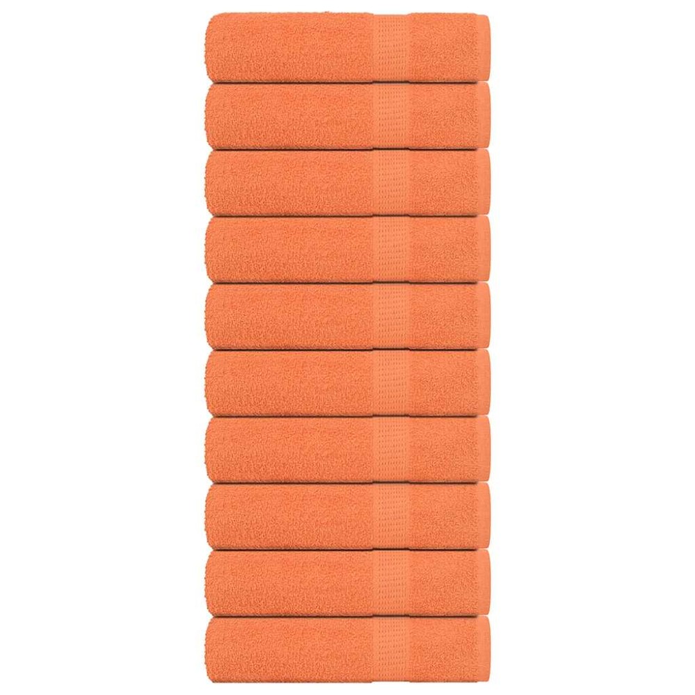 vidaXL Prosoape de baie 10 buc Portocaliu 360 g/m² 100% bumbac