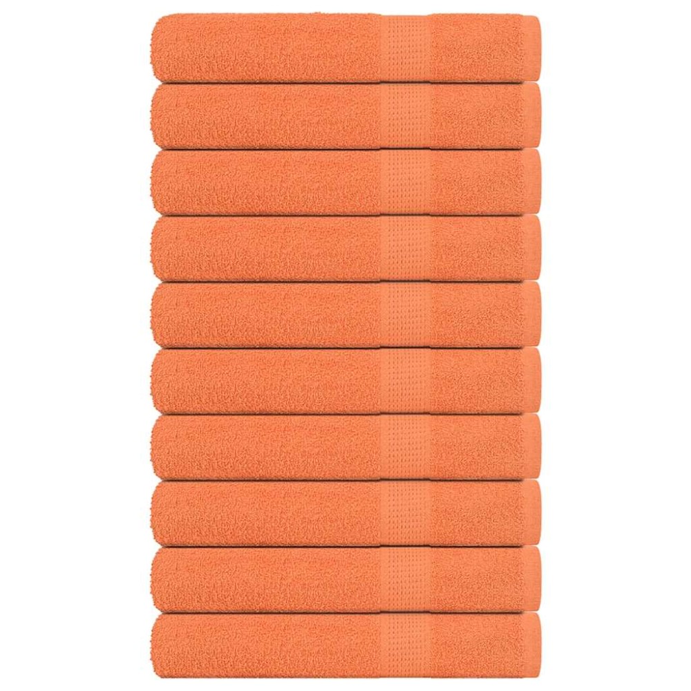 vidaXL Prosoape pentru saună 10 buc Portocaliu 360 g/m² 100% bumbac