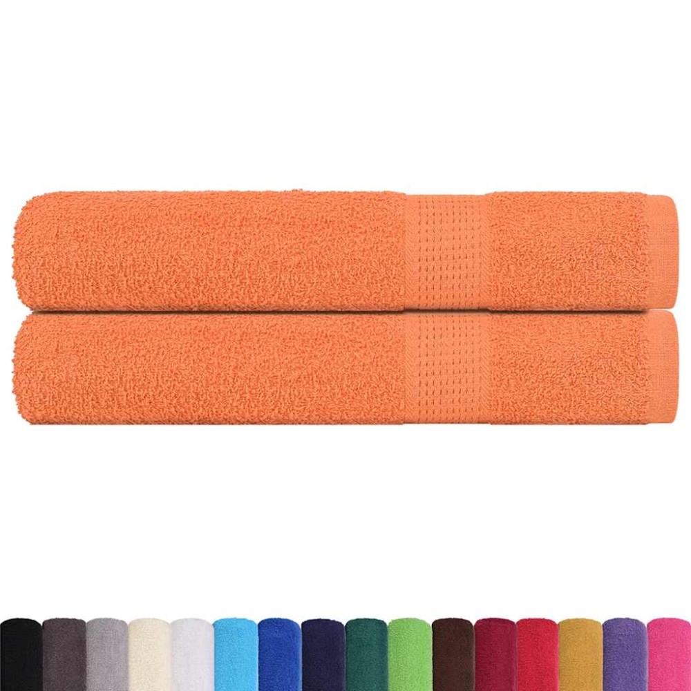 vidaXL Prosoape 2 buc Portocaliu 100x200 cm 360 g/m² 100% bumbac