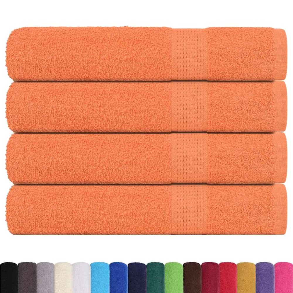 vidaXL Prosoape 4 buc Portocaliu 100x200 cm 360 g/m² 100% bumbac