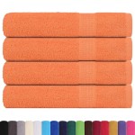 vidaXL Prosoape 4 buc Portocaliu 100x200 cm 360 g/m² 100% bumbac