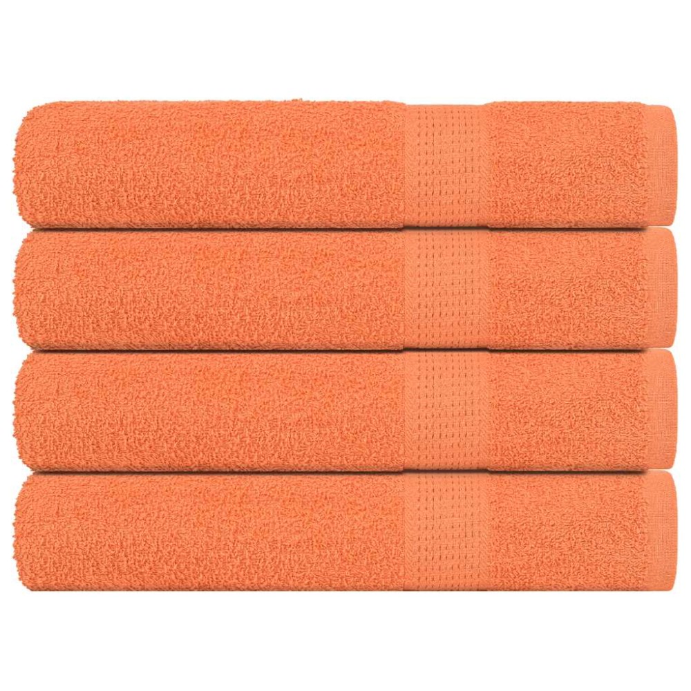 vidaXL Prosoape 4 buc Portocaliu 100x200 cm 360 g/m² 100% bumbac