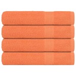 vidaXL Prosoape 4 buc Portocaliu 100x200 cm 360 g/m² 100% bumbac
