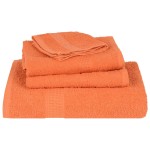 vidaXL Prosoape 10 buc Portocaliu 100x200 cm 360 g/m² 100% bumbac