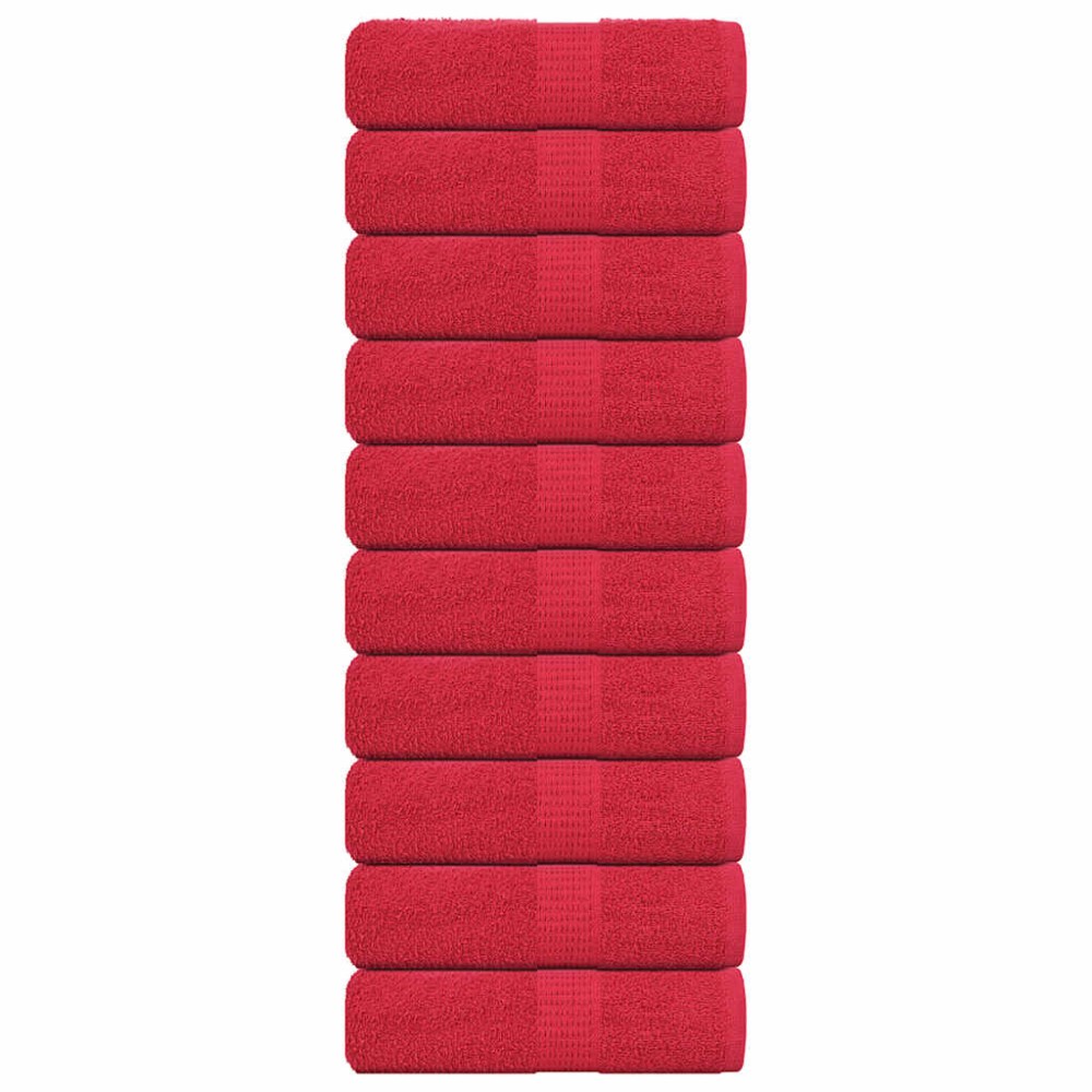 vidaXL Prosoape de baie 10 buc., FROGN, roșu, 30x30 cm, 100% bumbac