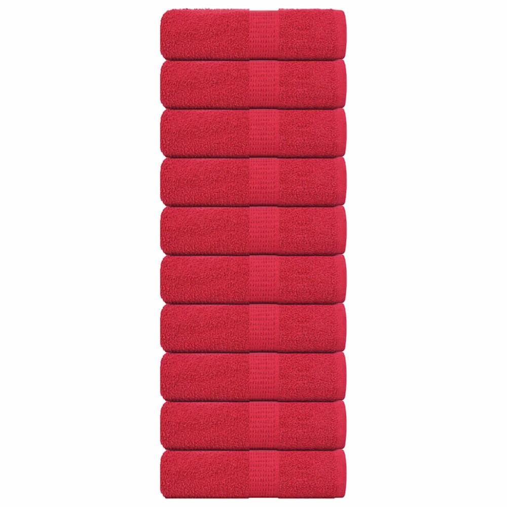 vidaXL Prosoape de oaspeți, FROGN, 10 buc., roșu, 30x50 cm, 360 g/m²