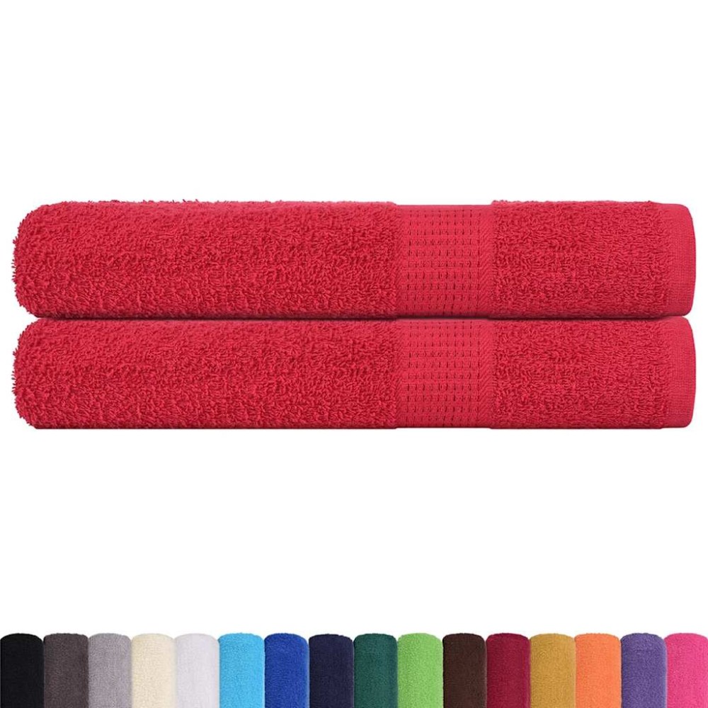 vidaXL Prosoape pentru saună 2 buc Roșu 80x200 cm 360 g/m² 100% bumbac