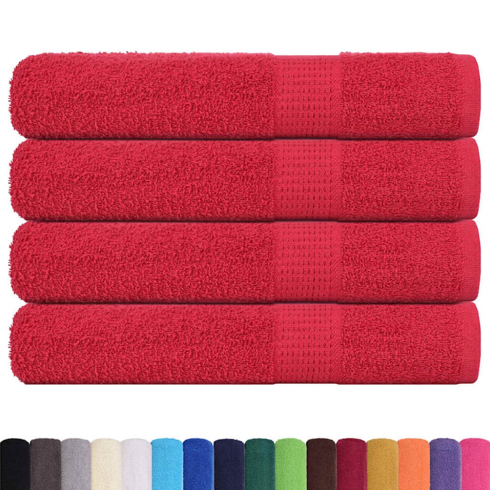 vidaXL Prosoape pentru saună 4 buc Roșu 80x200 cm 360 g/m² 100% bumbac