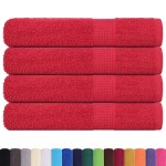 vidaXL Prosoape pentru saună 4 buc Roșu 80x200 cm 360 g/m² 100% bumbac