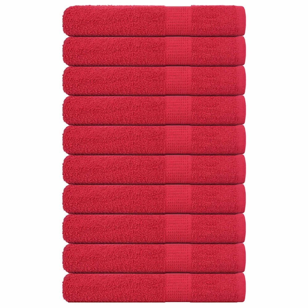 vidaXL Prosoape pentru saună 10 buc Roșu 80x200cm 360 g/m² 100% bumbac