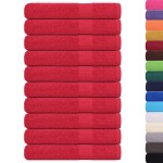 vidaXL Prosoape 10 buc Roșu 100x200 cm 360 g/m² 100% bumbac vidaXL Prosoape 10 buc Roșu 100x200 cm 360 g/m² 100% bumbac