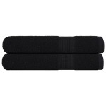 vidaXL Prosoape de saună, FROGN, 2 buc., negru, 80x200 cm, 360 g/m²