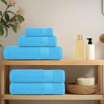 vidaXL Prosoape de baie 10 buc. FROGN turcoaz 30x30 cm 100% bumbac vidaXL Prosoape de baie 10 buc. FROGN turcoaz 30x30 cm 100% bumbac