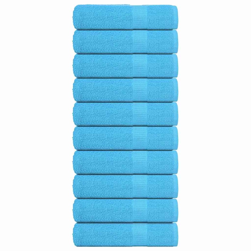 vidaXL Prosoape de baie 10 buc turcoaz 100x150 cm 360 g/m² 100% bumbac