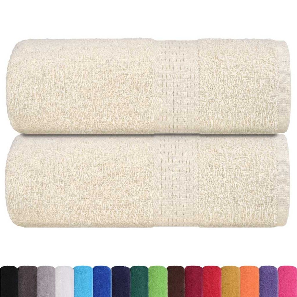 vidaXL Prosoape de baie 2 buc. FROGN, crem, 30x30 cm, 100% bumbac