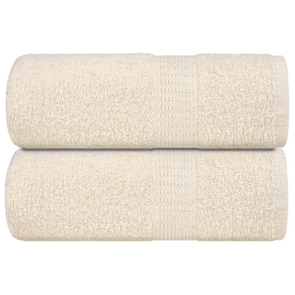 vidaXL Prosoape de baie 2 buc. FROGN, crem, 30x30 cm, 100% bumbac