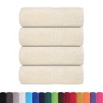 vidaXL Prosoape de baie 4 buc. FROGN, crem, 30x30 cm, 100% bumbac vidaXL Prosoape de baie 4 buc. FROGN, crem, 30x30 cm, 100% bumbac