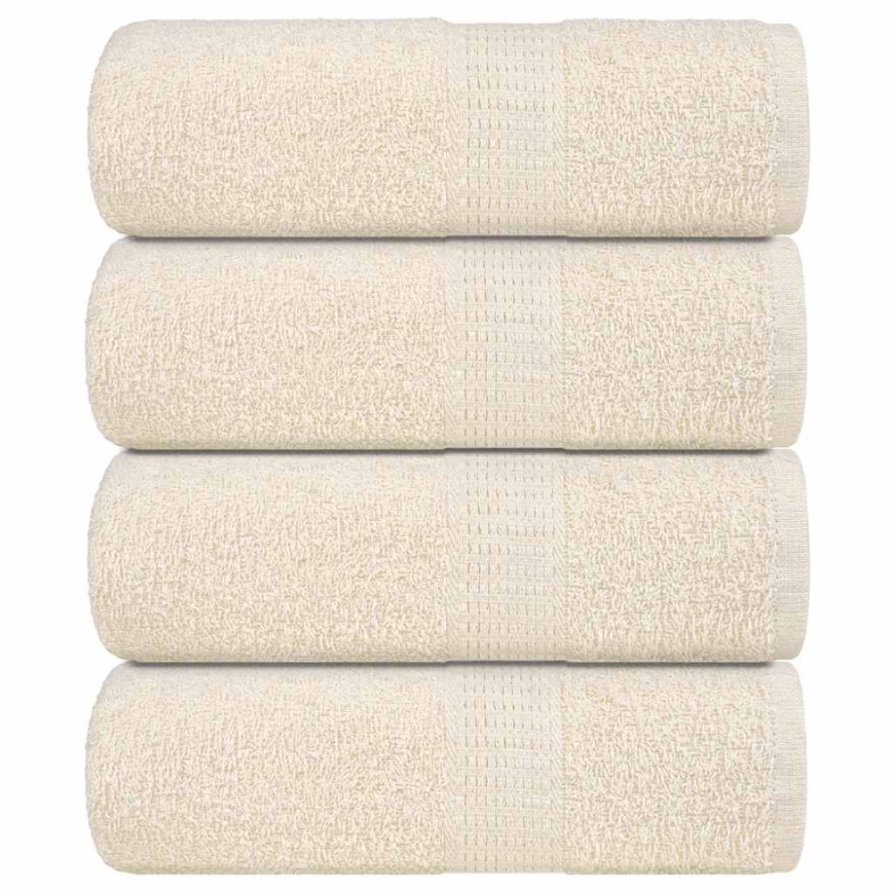 vidaXL Prosoape de baie 4 buc. FROGN, crem, 30x30 cm, 100% bumbac