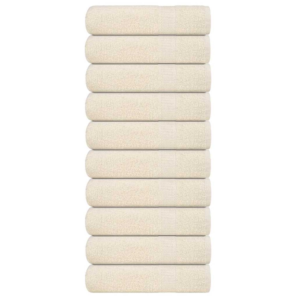 vidaXL Prosoape de mâini, FROGN, 10 buc., crem, 50x100 cm, 360 g/m²