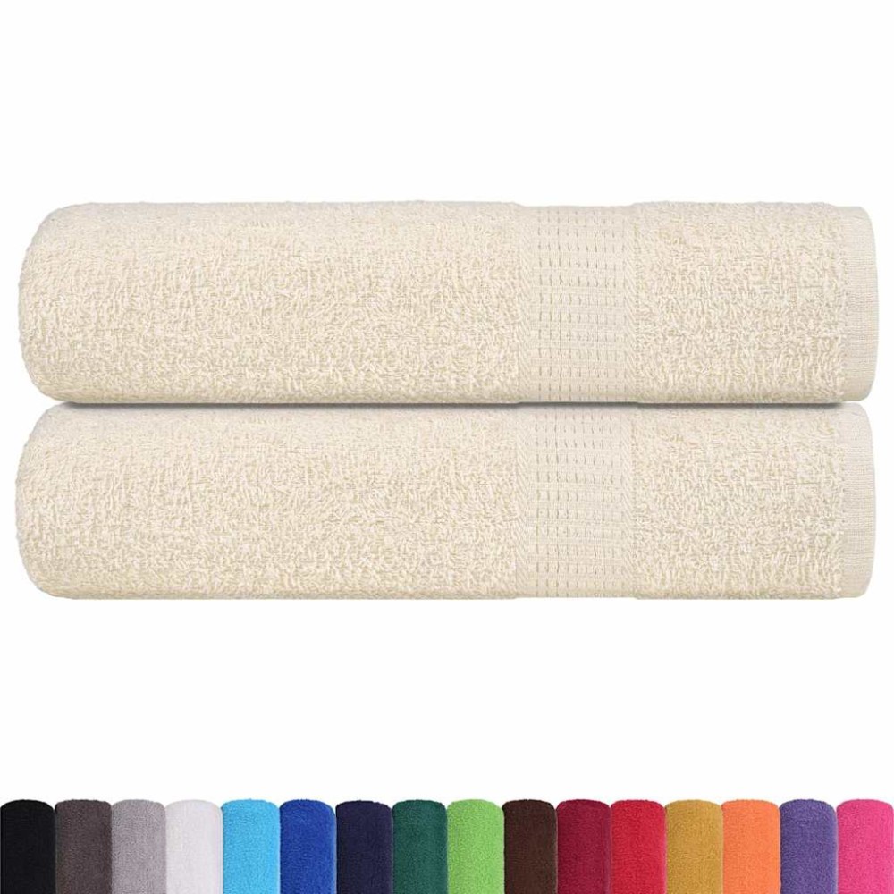 vidaXL Prosoape de duș 2 buc crem 70x140 cm 360 g/m² 100% bumbac