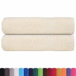 vidaXL Prosoape de duș 2 buc crem 70x140 cm 360 g/m² 100% bumbac vidaXL Prosoape de duș 2 buc crem 70x140 cm 360 g/m² 100% bumbac