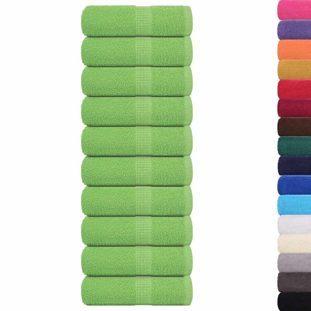 vidaXL Prosoape de baie 10 buc. FROGN Verde măr 30x30 cm 100% bumbac