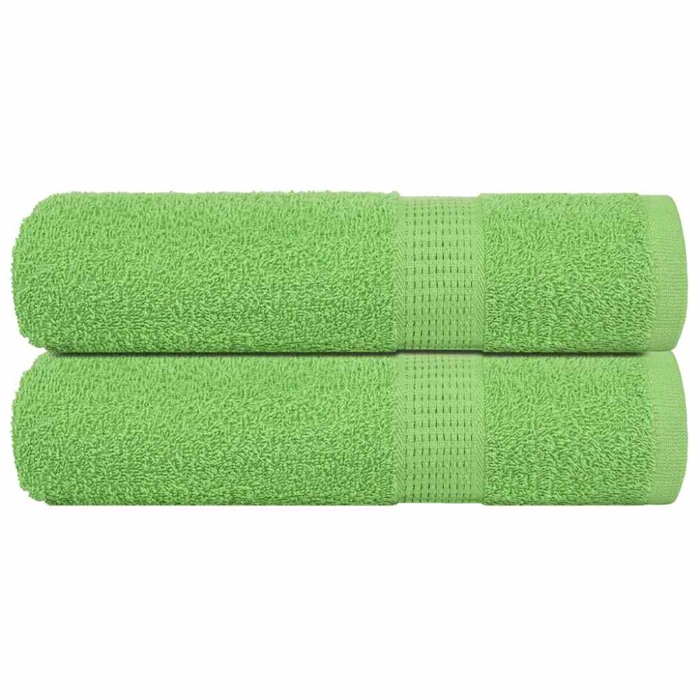 vidaXL Prosoape de mână 2 buc Verde măr 50x100 cm 360 g/m² 100% bumbac