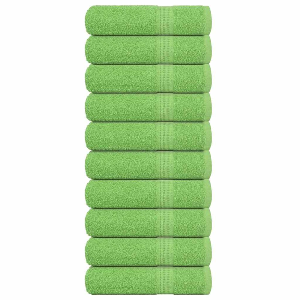 vidaXL Prosoape de mâini, FROGN, 10 buc., verde măr, 50x100 cm, 360 g/m²