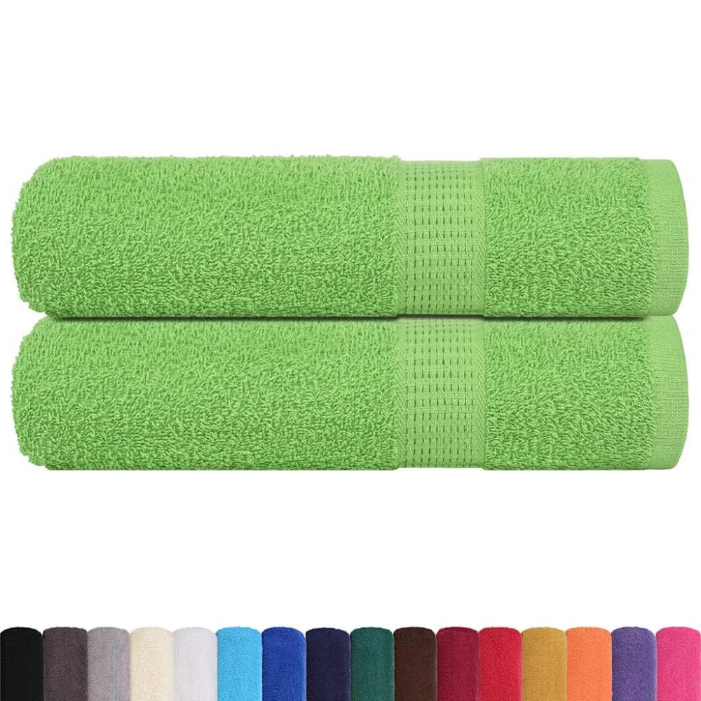 vidaXL Prosoape de duș 2 buc Verde măr 70x140 cm 360 g/m² 100% bumbac