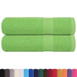 vidaXL Prosoape de duș 2 buc Verde măr 70x140 cm 360 g/m² 100% bumbac vidaXL Prosoape de duș 2 buc Verde măr 70x140 cm 360 g/m² 100% bumbac