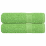 vidaXL Prosoape de baie, FROGN, 2 buc, verde măr, 100x150 cm, 360 g/m²