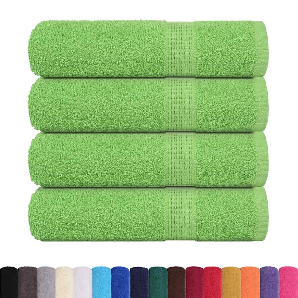 vidaXL Prosoape de baie 4 buc Verde mere 100x150cm 360g/m² 100% bumbac