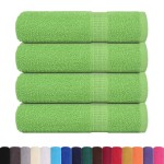 vidaXL Prosoape de baie 4 buc Verde mere 100x150cm 360g/m² 100% bumbac vidaXL Prosoape de baie 4 buc Verde mere 100x150cm 360g/m² 100% bumbac