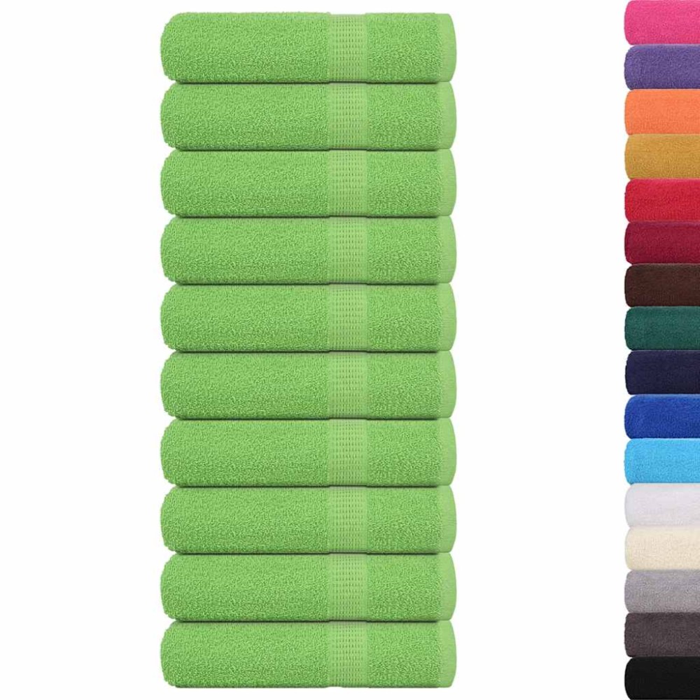 vidaXL Prosoape de baie 10buc Verde mere 100x150cm 360g/m² 100% bumbac