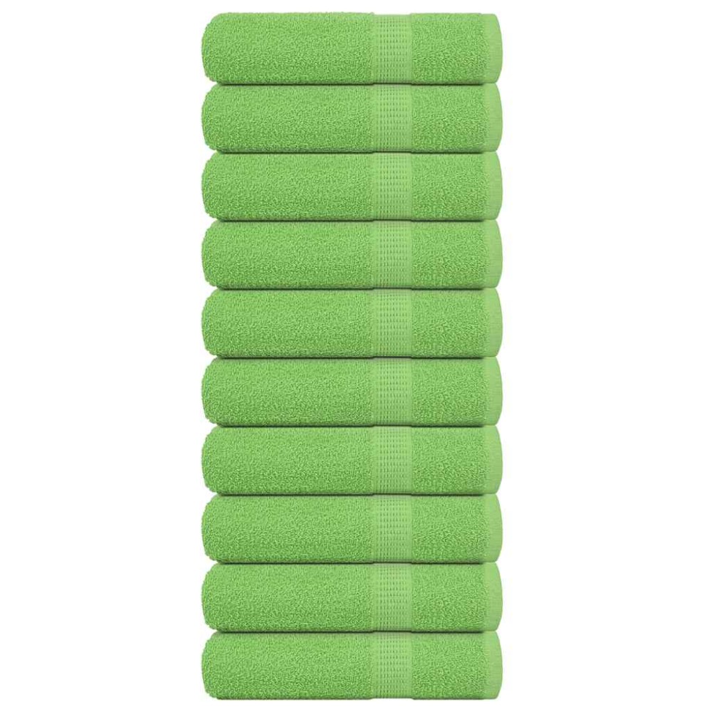 vidaXL Prosoape de baie 10buc Verde mere 100x150cm 360g/m² 100% bumbac