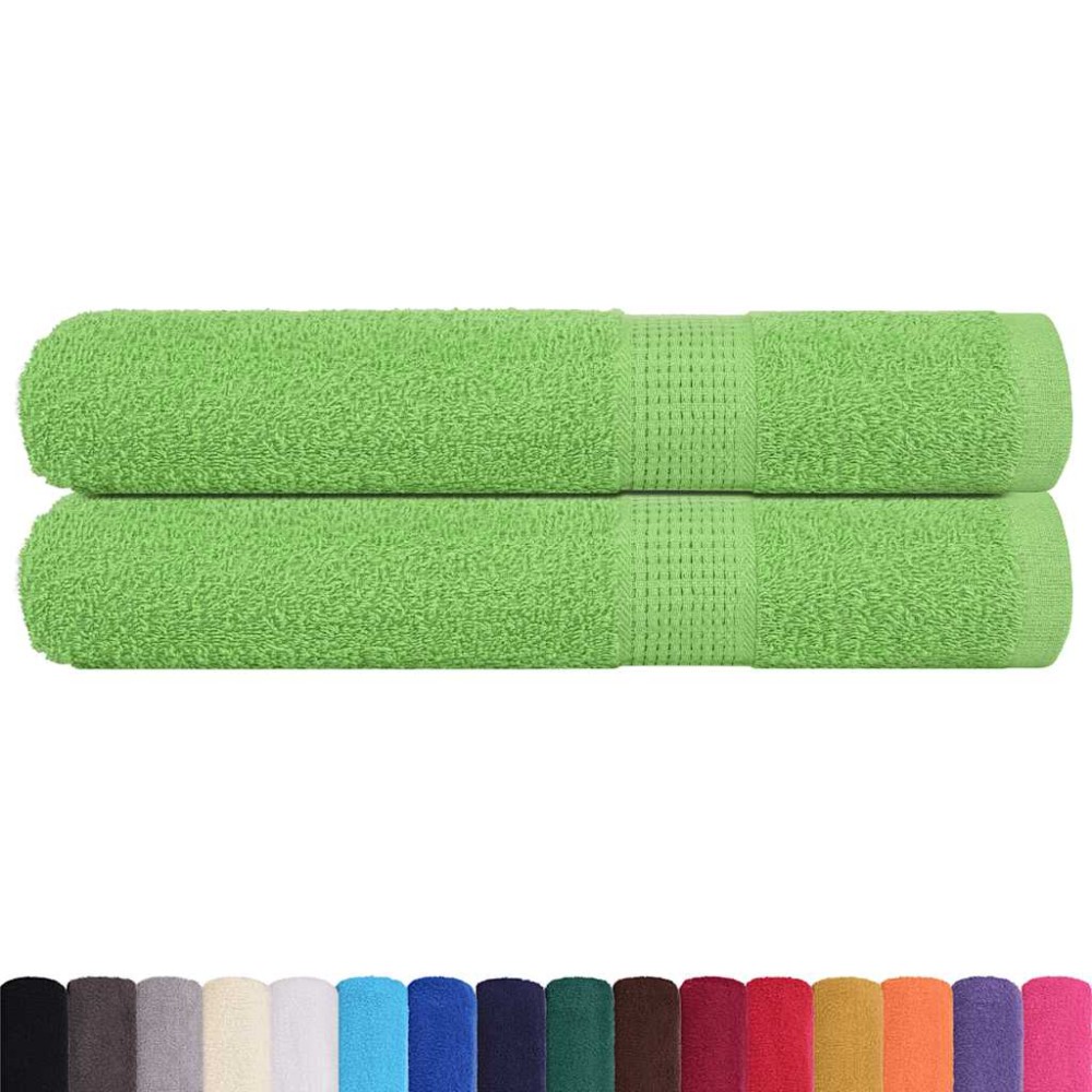 vidaXL Prosoape 2 buc Verde mere 100x200 cm 360 g/m² 100% bumbac